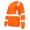 Ge Hi-Vis Long Sleeve T-Shirt, Birdseye Knit Polyester, Orange, 2XL GS114O2XL - alternate 1
